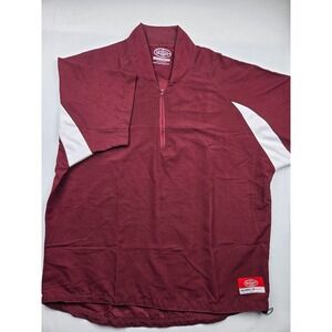 Louisville Slugger Baseball Pullover Adult Medium Burgundy‎ White Quarter Zip